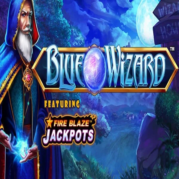 Blue Wizard Fire Blaze Jackpots game by Rarestone Gaming – logo hosted on Sushi Casino