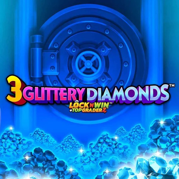 3 Glittery Diamonds slot logo by PearFiction Studios at Sushi Casino